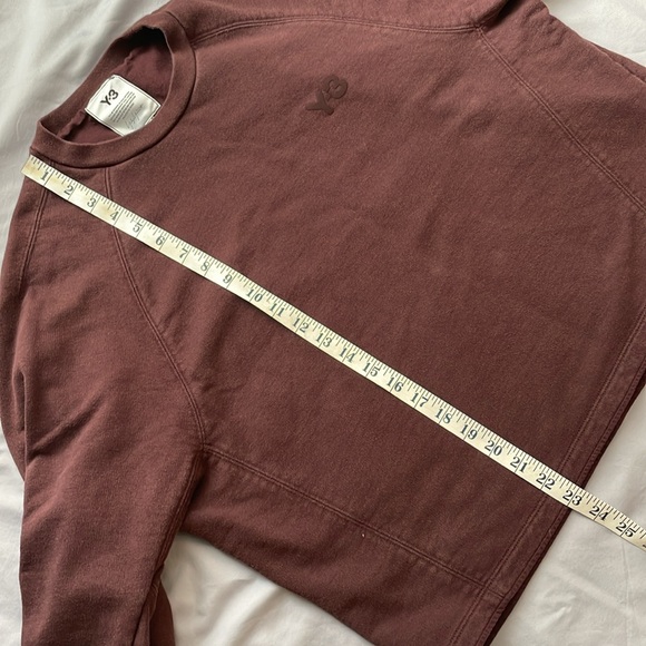 Adidas Y-3 cropped crewneck women’s sweatshirt | burgundy | size medium - Picture 6 of 10